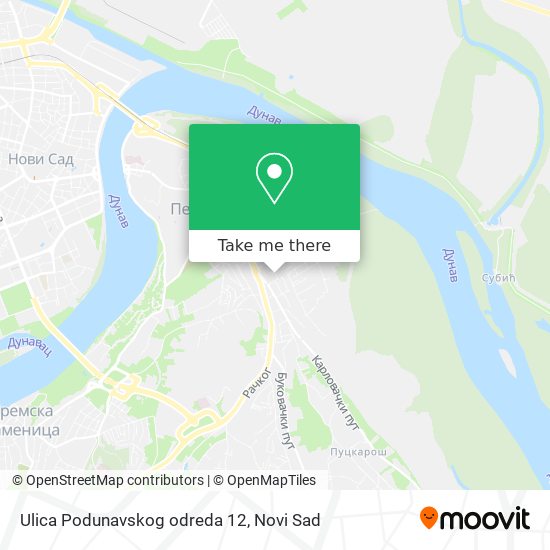 Ulica Podunavskog odreda 12 map