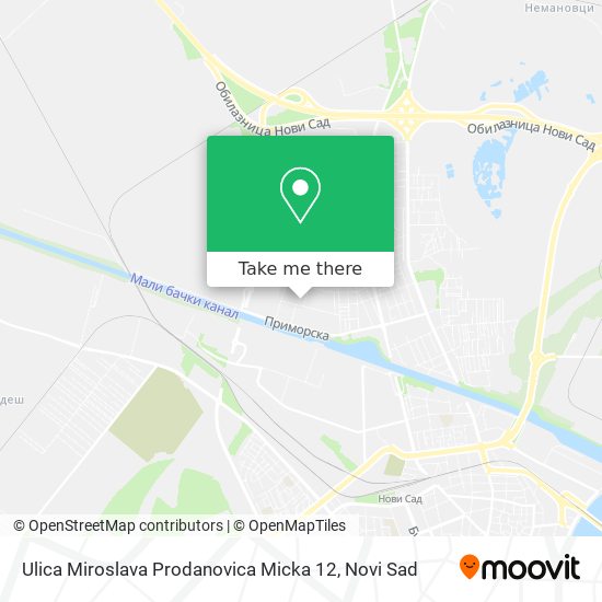 Ulica Miroslava Prodanovica Micka 12 map