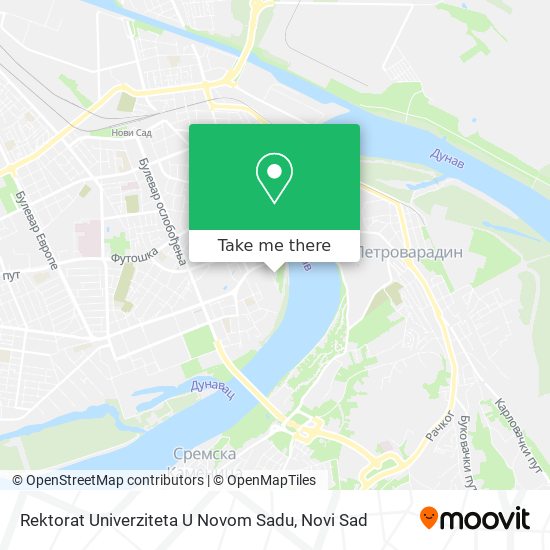 Rektorat Univerziteta U Novom Sadu map