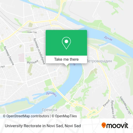 University Rectorate in Novi Sad map
