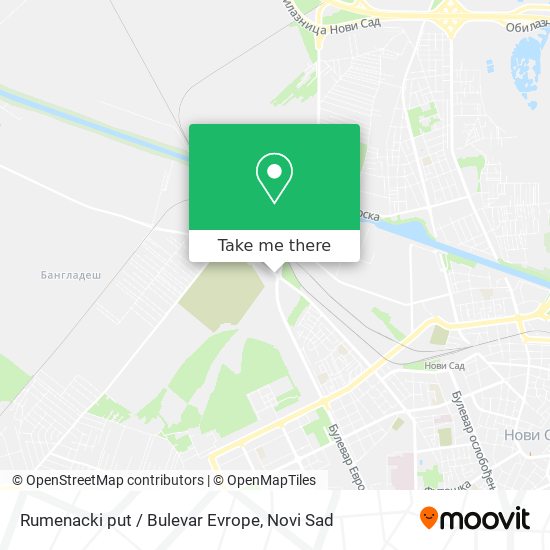 Rumenacki put / Bulevar Evrope map