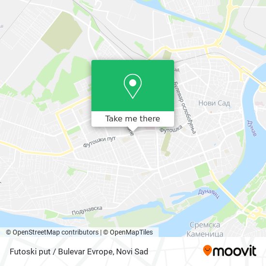 Futoski put / Bulevar Evrope map