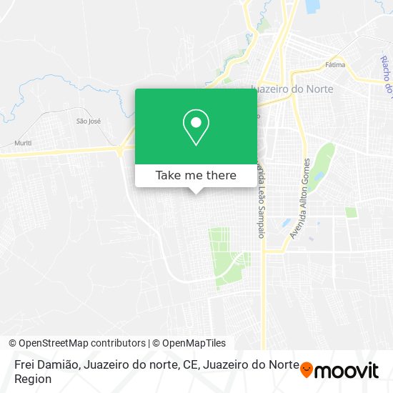 Mapa Frei Damião, Juazeiro do norte, CE