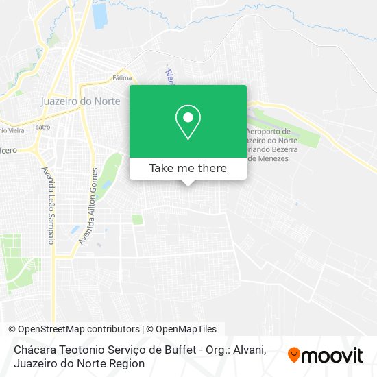 Mapa Chácara Teotonio Serviço de Buffet - Org.: Alvani