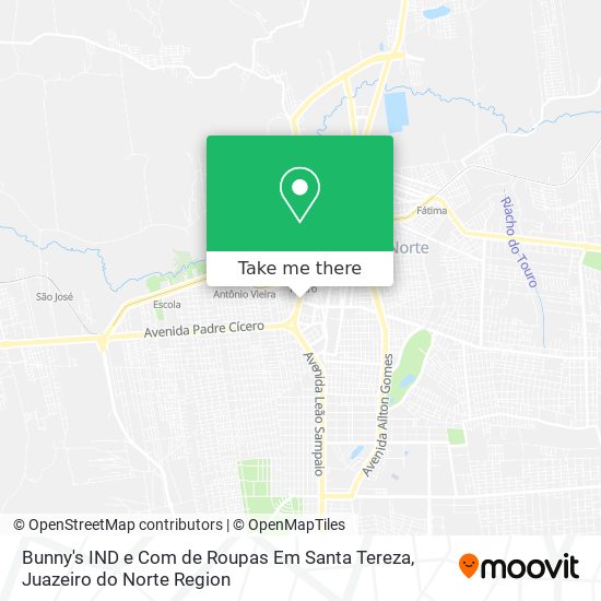 Mapa Bunny's IND e Com de Roupas Em Santa Tereza