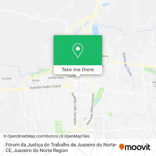 Mapa Fórum da Justiça do Trabalho de Juazeiro do Norte-CE