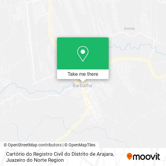 Mapa Cartório do Registro Civil do Distrito de Arajara