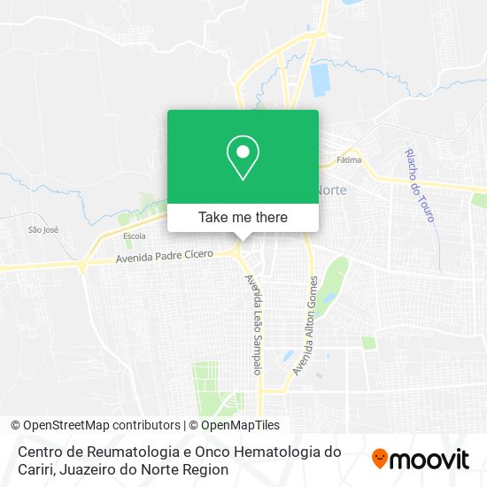 Mapa Centro de Reumatologia e Onco Hematologia do Cariri