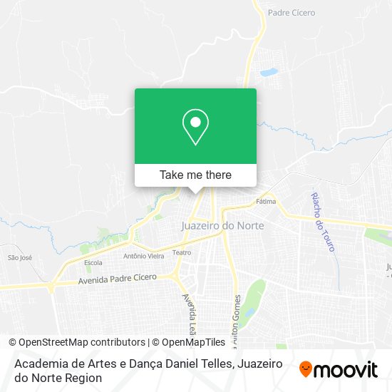 Mapa Academia de Artes e Dança Daniel Telles