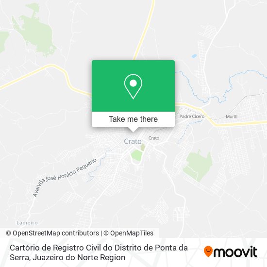 Mapa Cartório de Registro Civil do Distrito de Ponta da Serra