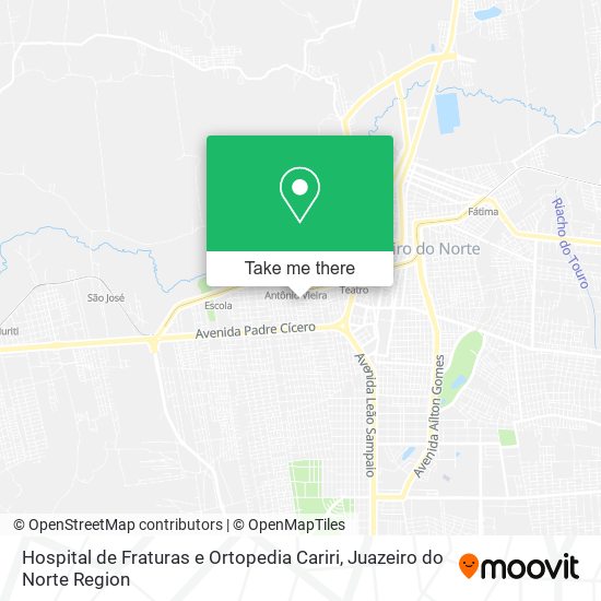 Mapa Hospital de Fraturas e Ortopedia Cariri