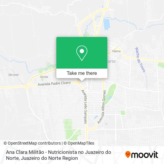 Mapa Ana Clara Militão - Nutricionista no Juazeiro do Norte