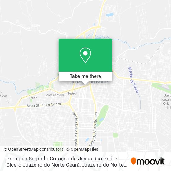 Mapa Paróquia Sagrado Coração de Jesus Rua Padre Cícero Juazeiro do Norte Ceará