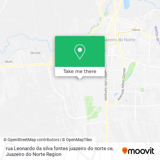 rua Leonardo da silva fontes juazeiro do norte ce map