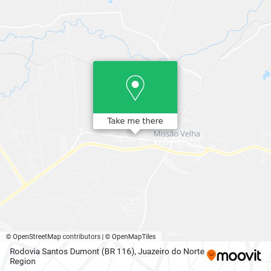 Mapa Rodovia Santos Dumont (BR 116)