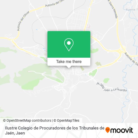 mapa Ilustre Colegio de Procuradores de los Tribunales de Jaén