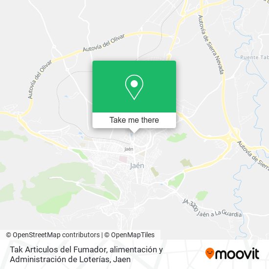 Tak Articulos del Fumador, alimentación y Administración de Loterías map