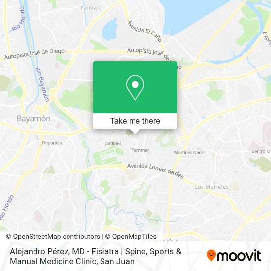Mapa de Alejandro Pérez, MD  - Fisiatra | Spine, Sports & Manual Medicine Clinic