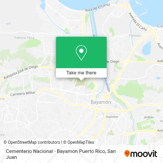 Mapa de Cementerio Nacional - Bayamon Puerto Rico