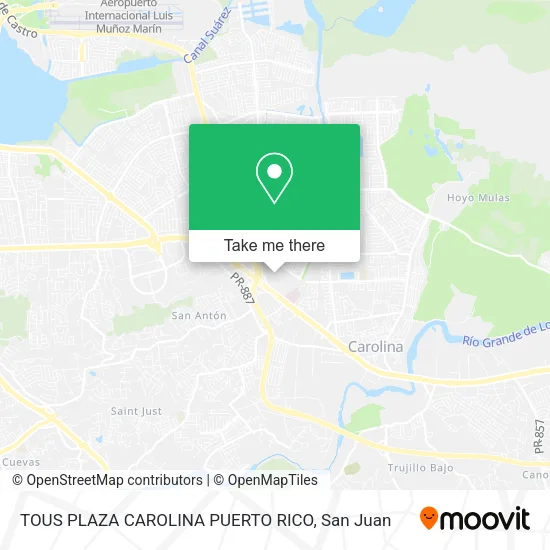 Mapa de TOUS PLAZA CAROLINA PUERTO RICO