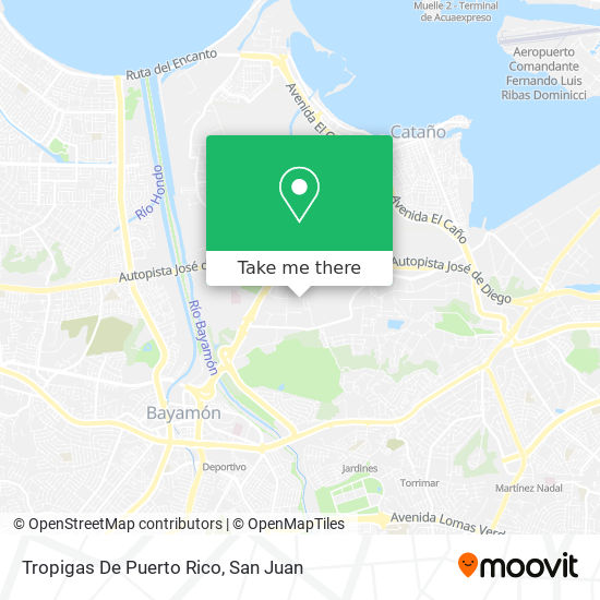 Mapa de Tropigas De Puerto Rico