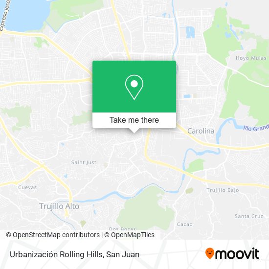 Urbanización Rolling Hills map