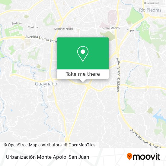 Urbanización Monte Apolo map