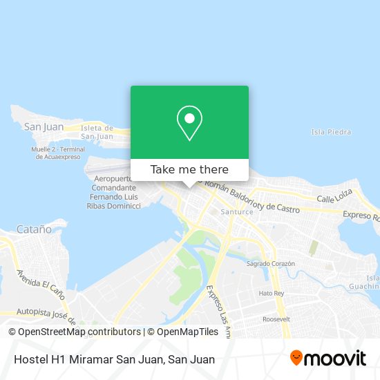 Hostel H1 Miramar San Juan map