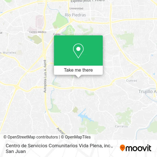 Mapa de Centro de Servicios Comunitarios Vida Plena, inc.