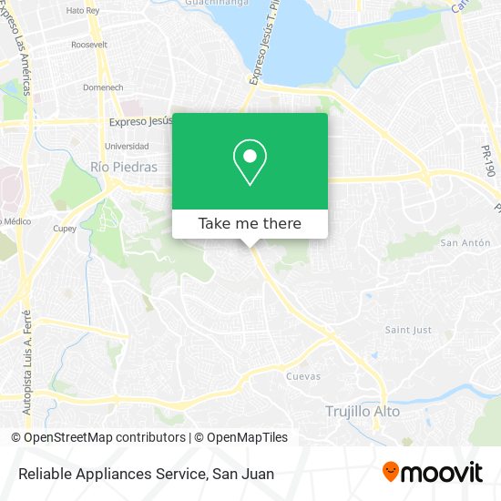 Reliable Appliances Service map