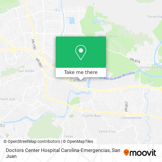 Doctors Center Hospital Carolina-Emergencias map