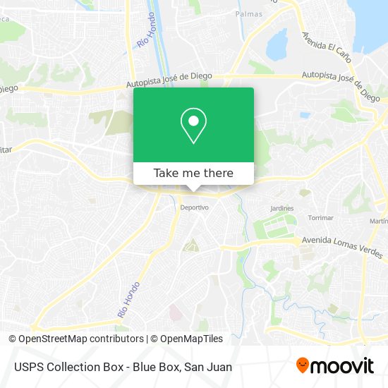 USPS Collection Box - Blue Box map