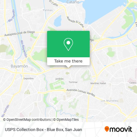 Mapa de USPS Collection Box - Blue Box