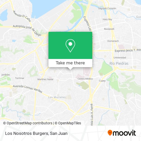 Los Nosotros Burgers map