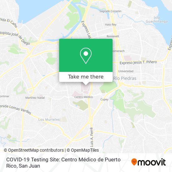 COVID-19 Testing Site: Centro Médico de Puerto Rico map