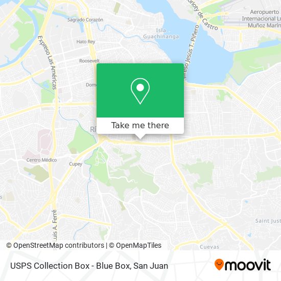 Mapa de USPS Collection Box - Blue Box