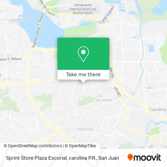 Sprint Store Plaza Escorial, carolina P.R. map