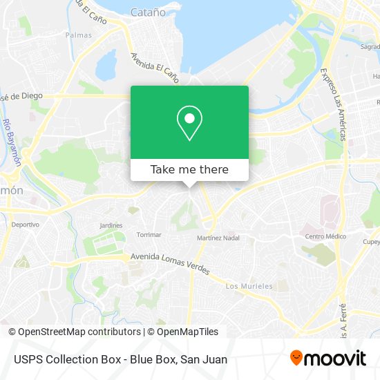 Mapa de USPS Collection Box - Blue Box