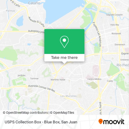 Mapa de USPS Collection Box - Blue Box