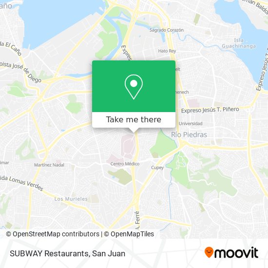 Mapa de SUBWAY Restaurants