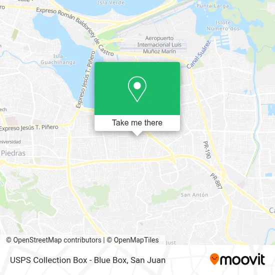Mapa de USPS Collection Box - Blue Box