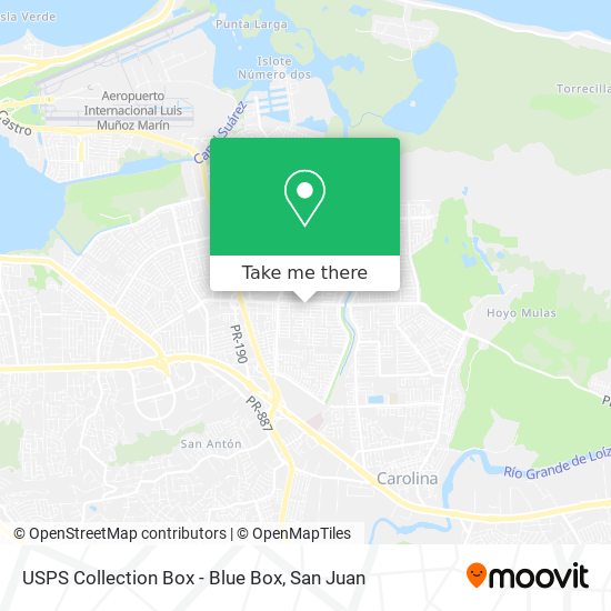 USPS Collection Box - Blue Box map