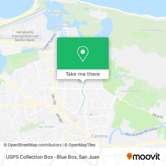 USPS Collection Box - Blue Box map