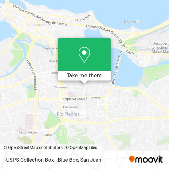 USPS Collection Box - Blue Box map