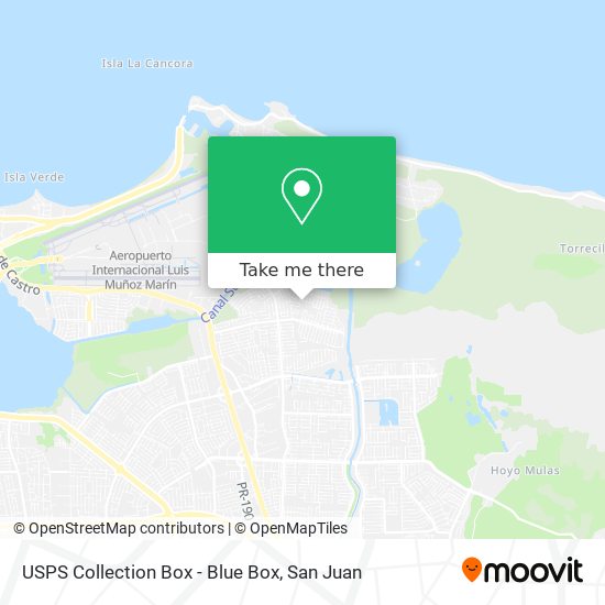 Mapa de USPS Collection Box - Blue Box