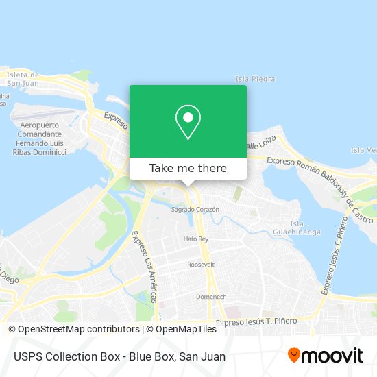 Mapa de USPS Collection Box - Blue Box