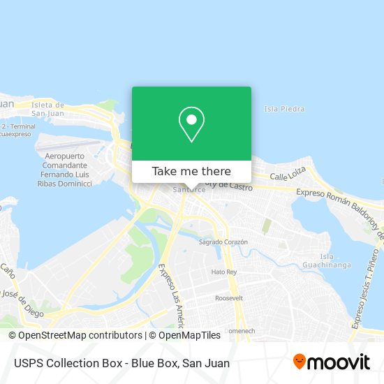 Mapa de USPS Collection Box - Blue Box