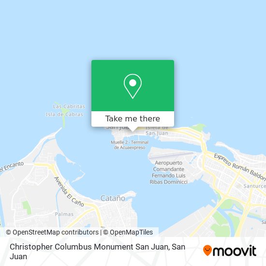 Christopher Columbus Monument San Juan map