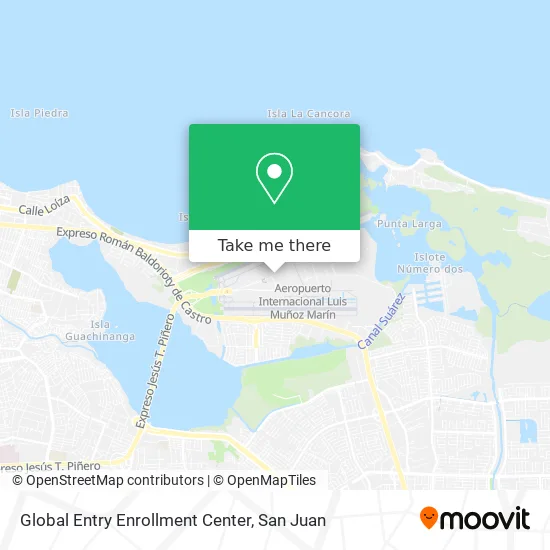 Global Entry Enrollment Center map