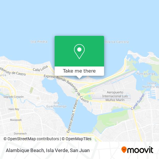 Alambique Beach, Isla Verde map